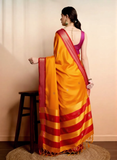 Mango Red Soft Cotton Silk Blossom Dream Saree For Women