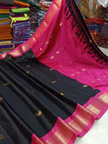 Black Pink Soft Cotton Silk Blush Noir Grace Saree For Women