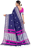 Navy Blue Soft Cotton Silk Sapphire Nightfall Charm Saree For Women