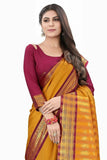 Gold Brown Soft Cotton Silk Honey Bronze Allure Saree For Women