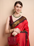 Red Brown Soft Cotton Silk Timeless Crimson Saree For Women
