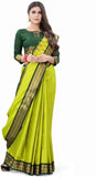 Green Soft Cotton Silk Emerald Serenity Glow Saree For Women