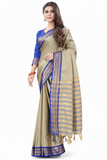 Tusar Sky Blue Soft Cotton Silk Reflection Saree For Women