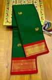 Green Red Soft Cotton Silk Verdant Ruby Whisper Saree For Women
