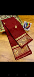 Maroon Soft Cotton Silk Crimson Bliss Saree For Women