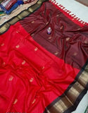 Red Brown Soft Cotton Silk Timeless Crimson Saree For Women