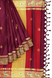 Maroon Soft Cotton Silk Crimson Bliss Saree For Women