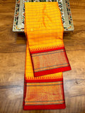 Orange Yellow Red Soft Cotton Silk Sunset Flame Radiance Saree For Women