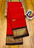 Red Brown Soft Cotton Silk Timeless Crimson Saree For Women