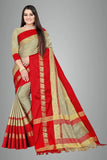 Tusar Red Soft Cotton Silk Crimson Elegance Saree For Women