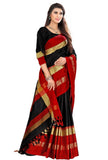 Black Red Soft Cotton Silk Midnight Scarlet Muse Saree For Women