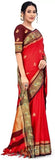 Red Black Soft Cotton Silk Crimson Shadow Charm Saree For Women