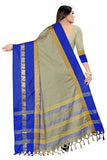Tusar Sky Blue Soft Cotton Silk Mirage Saree For Women