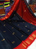 Black Red Soft Cotton Silk Midnight Crimson Saree For Women