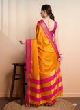Mango Pink Soft Cotton Silk Blossom Dream Saree For Women