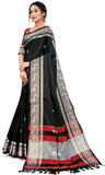 Black Soft Cotton Silk Midnight Noir Grace Saree For Women