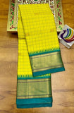 Bright Yellow & Green Soft Cotton Silk Sunlit Meadow Glow Saree For Women
