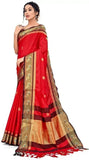 Red Black Soft Cotton Silk Crimson Shadow Charm Saree For Women