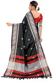 Black Soft Cotton Silk Midnight Noir Grace Saree For Women