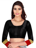 Black Red Soft Cotton Silk Midnight Scarlet Muse Saree For Women