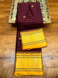 Maroon & Yellow Soft Cotton Silk Regal Charm Saree For Women