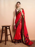 Red Brown Soft Cotton Silk Timeless Crimson Saree For Women