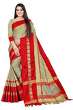 Tusar Red Soft Cotton Silk Crimson Elegance Saree For Women
