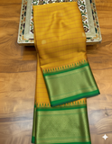 Gold Green Soft Cotton Silk Forest Whisper Saree For Women