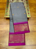 Grey Pink Soft Cotton Silk Rosy Smoke Whisper Saree For Women