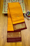 Mango Brown Soft Cotton Silk Drift Saree For Women