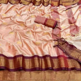 Tusar Brown Soft Cotton Silk Earth Whisper Saree For Women