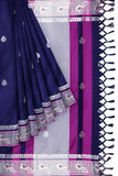 Navy Blue Soft Cotton Silk Sapphire Nightfall Charm Saree For Women