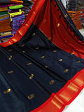 Black Red Soft Cotton Silk Midnight Crimson Saree For Women