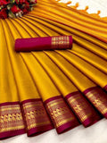 Gold Brown Soft Cotton Silk Honey Bronze Allure Saree For Women