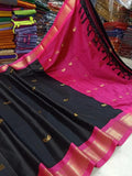 Black Pink Soft Cotton Silk Blush Noir Grace Saree For Women