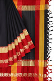 Black Red Soft Cotton Silk Midnight Scarlet Muse Saree For Women