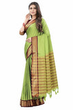 Sage Green Brown Soft Cotton Silk Mocha Mist Saree For Women