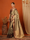Beige & Maroon Soft Cotton Silk Royal Mirage Saree For Women