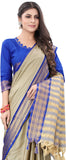 Tusar Sky Blue Soft Cotton Silk Reflection Saree For Women