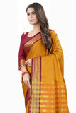 Gold Brown Soft Cotton Silk Honey Bronze Allure Saree For Women
