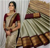Tusarbrown Soft Cotton Silk Tusar Earth Essence Saree For Women