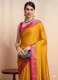Mango Pink Soft Cotton Silk Blossom Dream Saree For Women