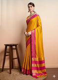 Mango Pink Soft Cotton Silk Blossom Dream Saree For Women
